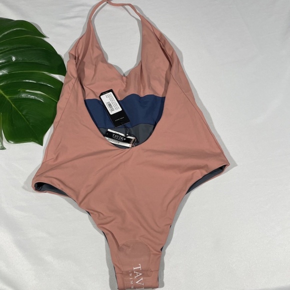 NWT Tavik [ Small ] Chase Colorblock One-Piece Swimsuit‎ Desert Rose/ Grey - Picture 12 of 12